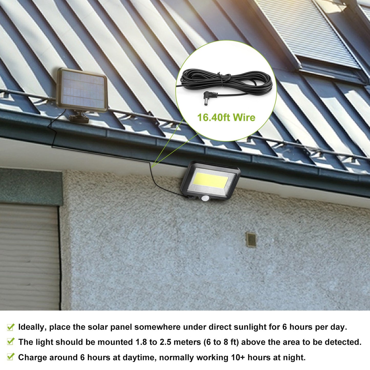 Solar-Powered Motion Sensor Wall Light (100 LED)