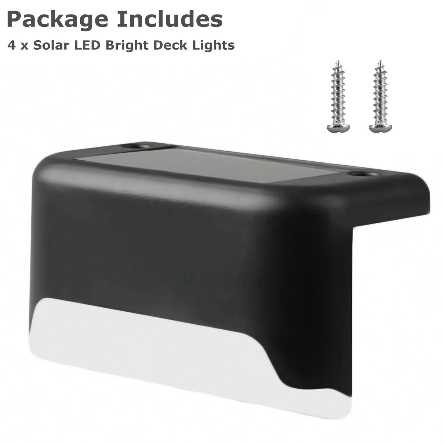 4-Pack Solar LED Deck Lights – Outdoor Waterproof Step, Railing, Fence & Path Lighting