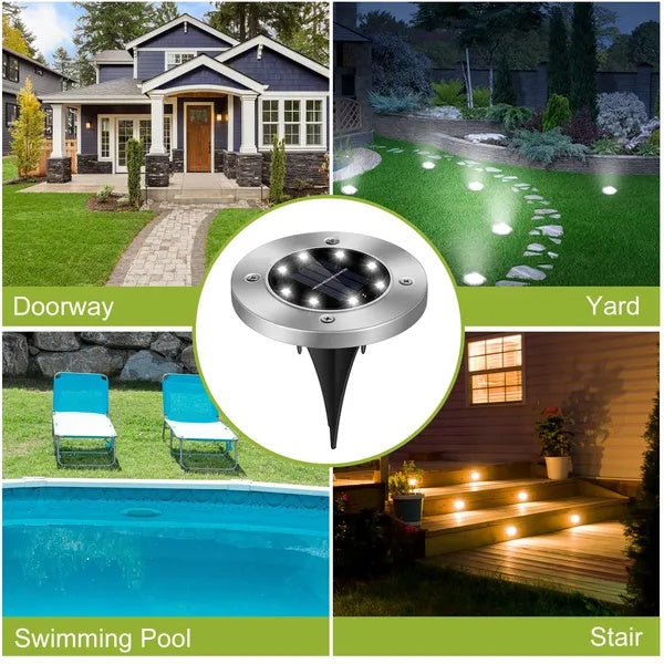 4-Pack Solar Powered Ground Lights – Outdoor IP65 Waterproof Path & Garden Lamps