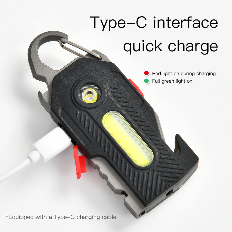 Mini COB Emergency Keychain Work Light – Ultra-Bright, Rechargeable & Magnetic