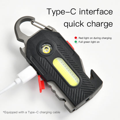 Mini COB Emergency Keychain Work Light – Ultra-Bright, Rechargeable & Magnetic