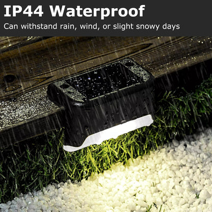 4-Pack Solar LED Deck Lights – Outdoor Waterproof Step, Railing, Fence & Path Lighting