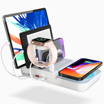 70W 5-in-1 Fast Charging Station – USB-C, USB-A, Wireless Charger, Apple Watch Stand