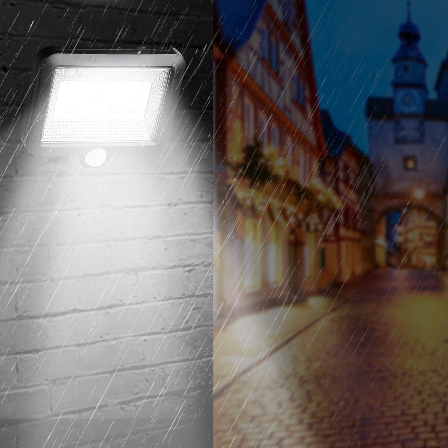 Solar-Powered Motion Sensor Wall Light (100 LED)