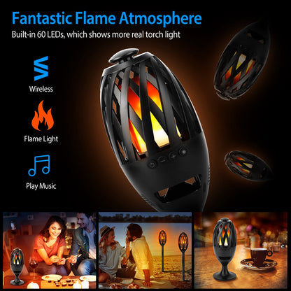 LED Flame Torch Bluetooth Speaker – Outdoor Atmosphere Light & Wireless Audio