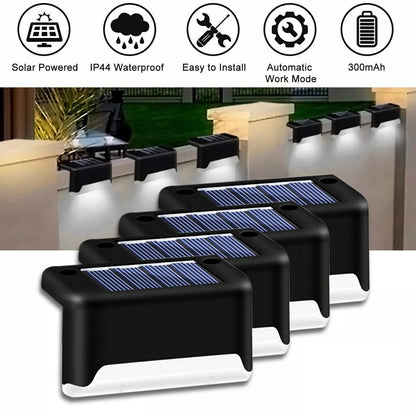 4-Pack Solar LED Deck Lights – Outdoor Waterproof Step, Railing, Fence & Path Lighting