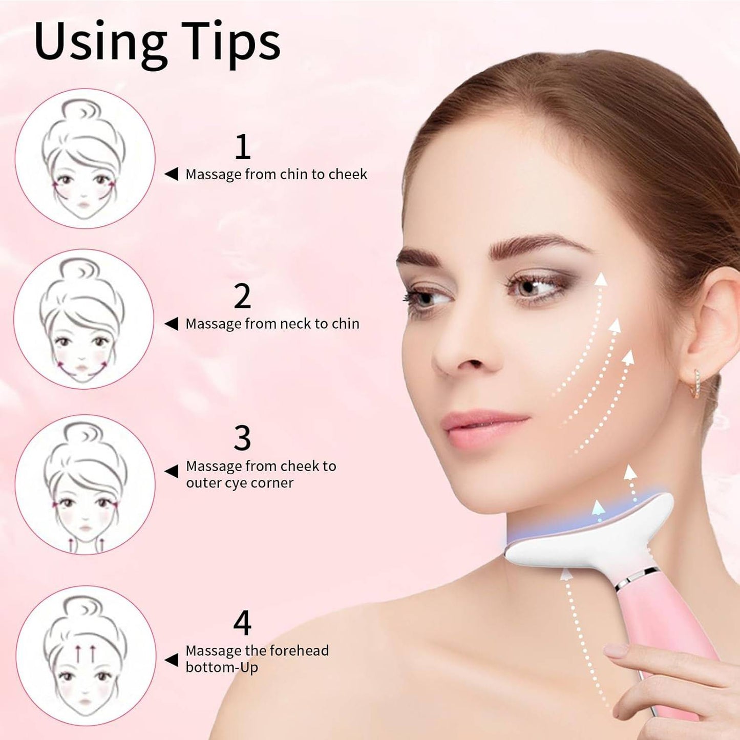 3-in-1 Skincare Neck & Face Massager with Thermals — LED Modes & Lifting Massage Tool
