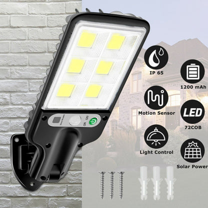 Solar-Powered Motion Sensor Wall Light – 72-LED Outdoor IP65 Waterproof Security Lamp
