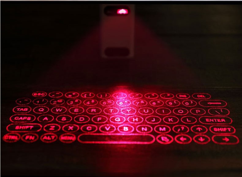 Virtual Laser Keyboard & Mouse — Portable Bluetooth Projection Keyboard With Phone Stand + Power Bank