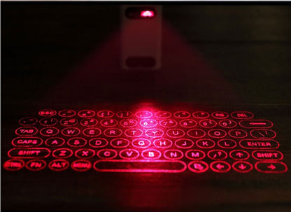 Virtual Laser Keyboard & Mouse — Portable Bluetooth Projection Keyboard With Phone Stand + Power Bank