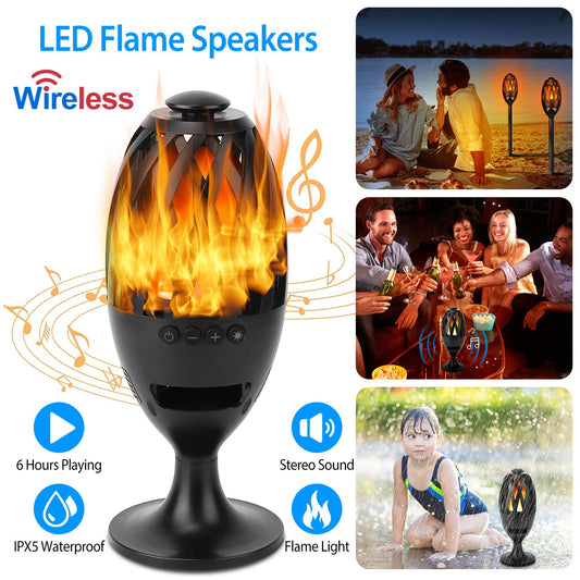 LED Flame Torch Bluetooth Speaker – Outdoor Atmosphere Light & Wireless Audio