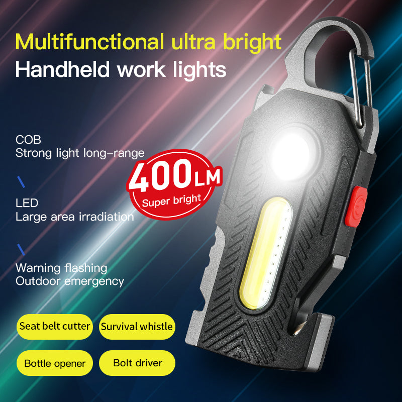 Mini COB Emergency Keychain Work Light – Ultra-Bright, Rechargeable & Magnetic