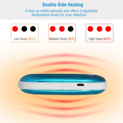 Portable Rechargeable Hand Warmer – 5000mAh Power Bank with Double-Sided Heat