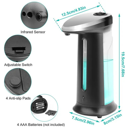 Automatic Soap Dispenser 16.9OZ Anti-slip Sensor Refillable Hand Gel Desktop Dispenser