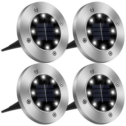 4-Pack Solar Powered Ground Lights – Outdoor IP65 Waterproof Path & Garden Lamps