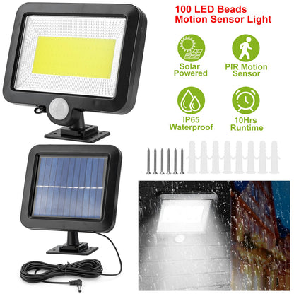 Solar-Powered Motion Sensor Wall Light (100 LED)