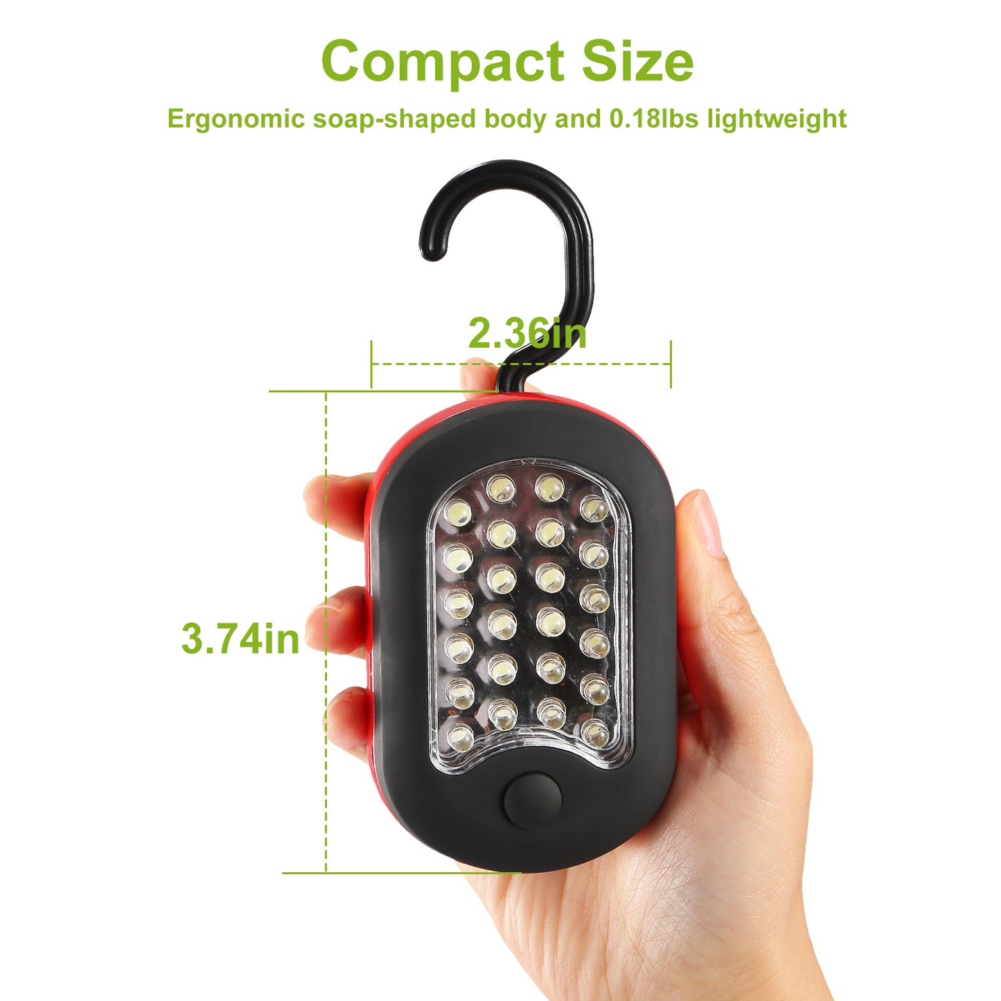 Magnetic LED Work Light with Hook – Compact Utility Flashlight