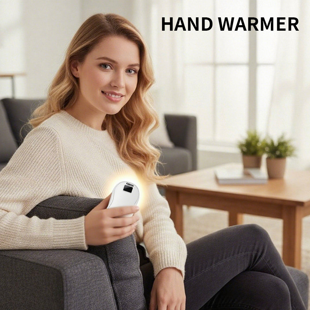 Double-Sided Digital Hand Warmer – Rechargeable Pocket Heater with LED Display