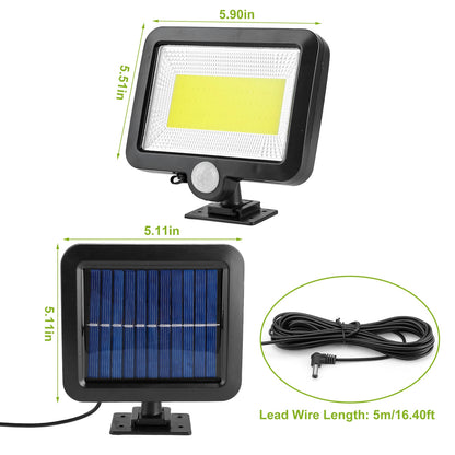 Solar-Powered Motion Sensor Wall Light (100 LED)